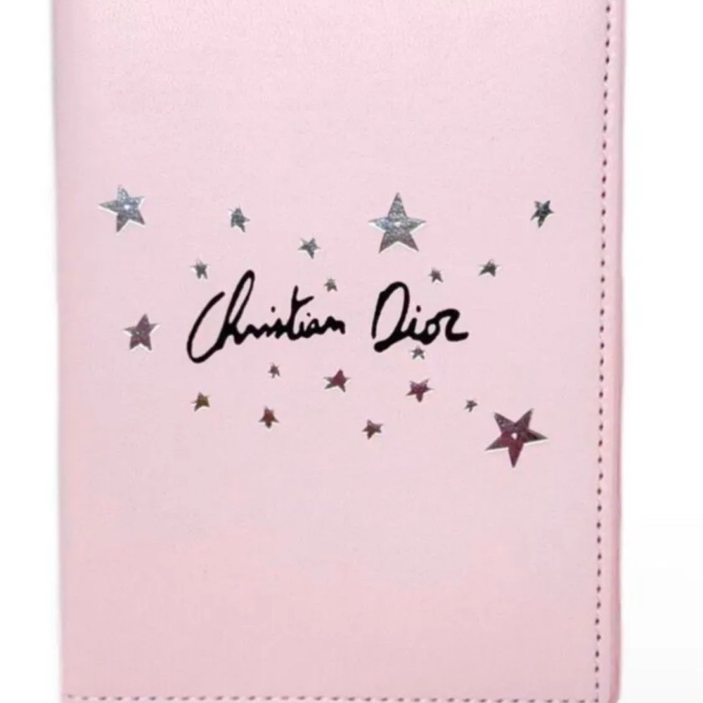 Christian Dior Pink Star-Embellished Passport holder